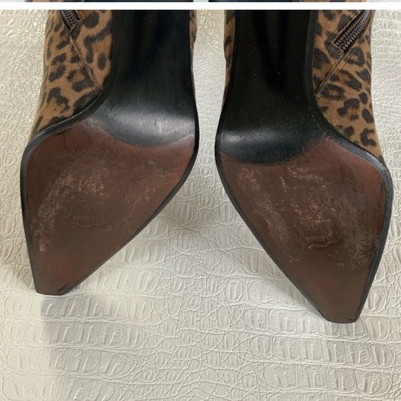 Stuart Weitzman brown animal print tall boots - Picture 8 of 10